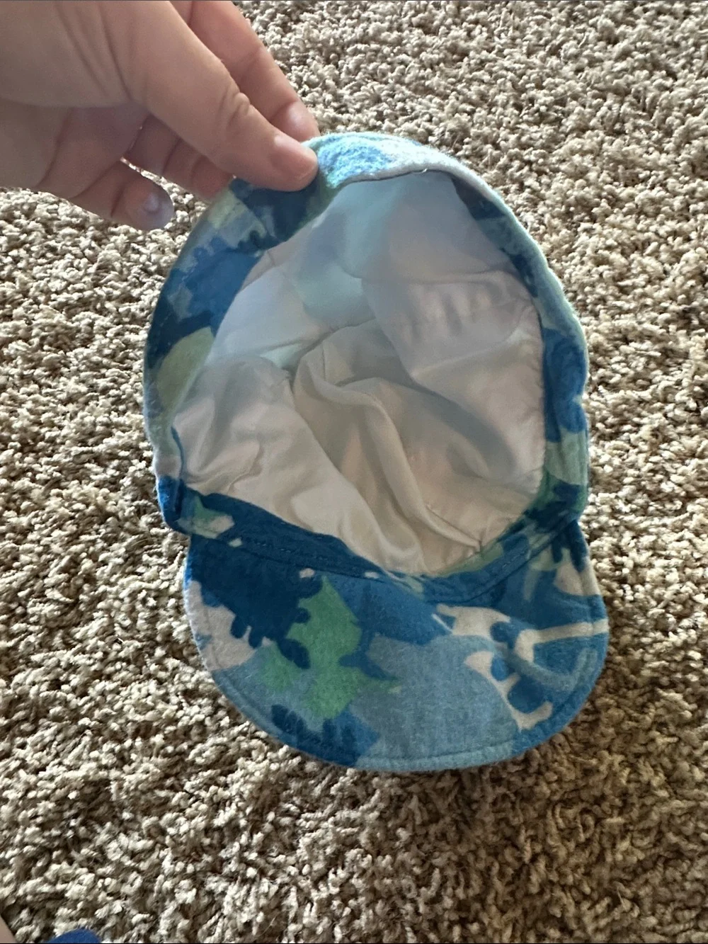 Kids Blue Patterned Sun Hat